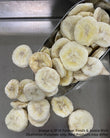 Freeze Dried banana slices in a metal scoop on a metallic surface in Melbourne Australia