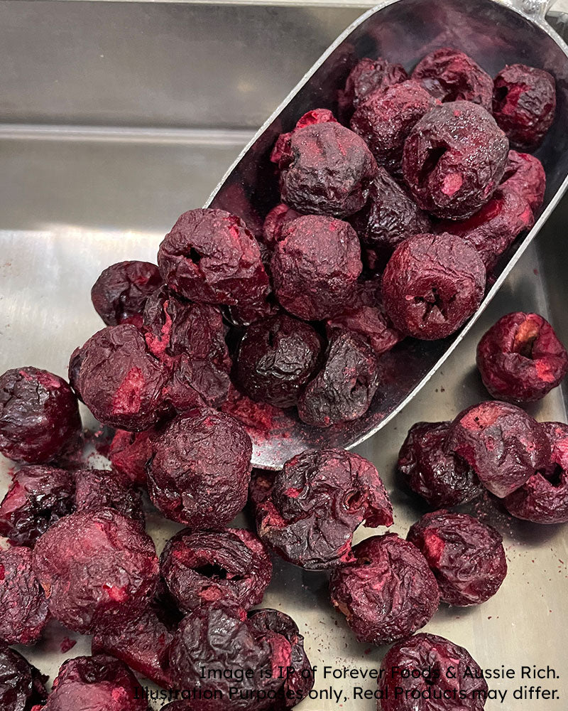 Freeze dried cherry in a spoon in Australia