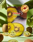 freeze-dried kiwi with 'Forever Foods' branding on a green background