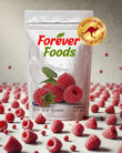 Forever Foods Freeze Dried Raspberries on a light background