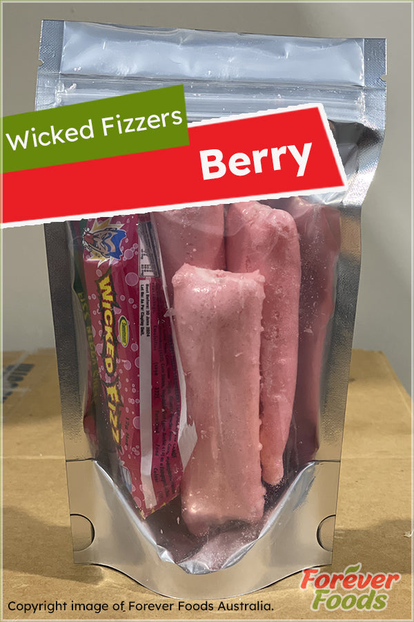 Box of 25 - Freeze Dried Wicked Fizzers - Berry (25 Pouches of 50g)