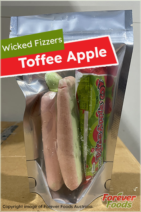 Box of 25 - Freeze Dried Wicked Fizzers - Toffee Apple (25 Pouches of 50g)